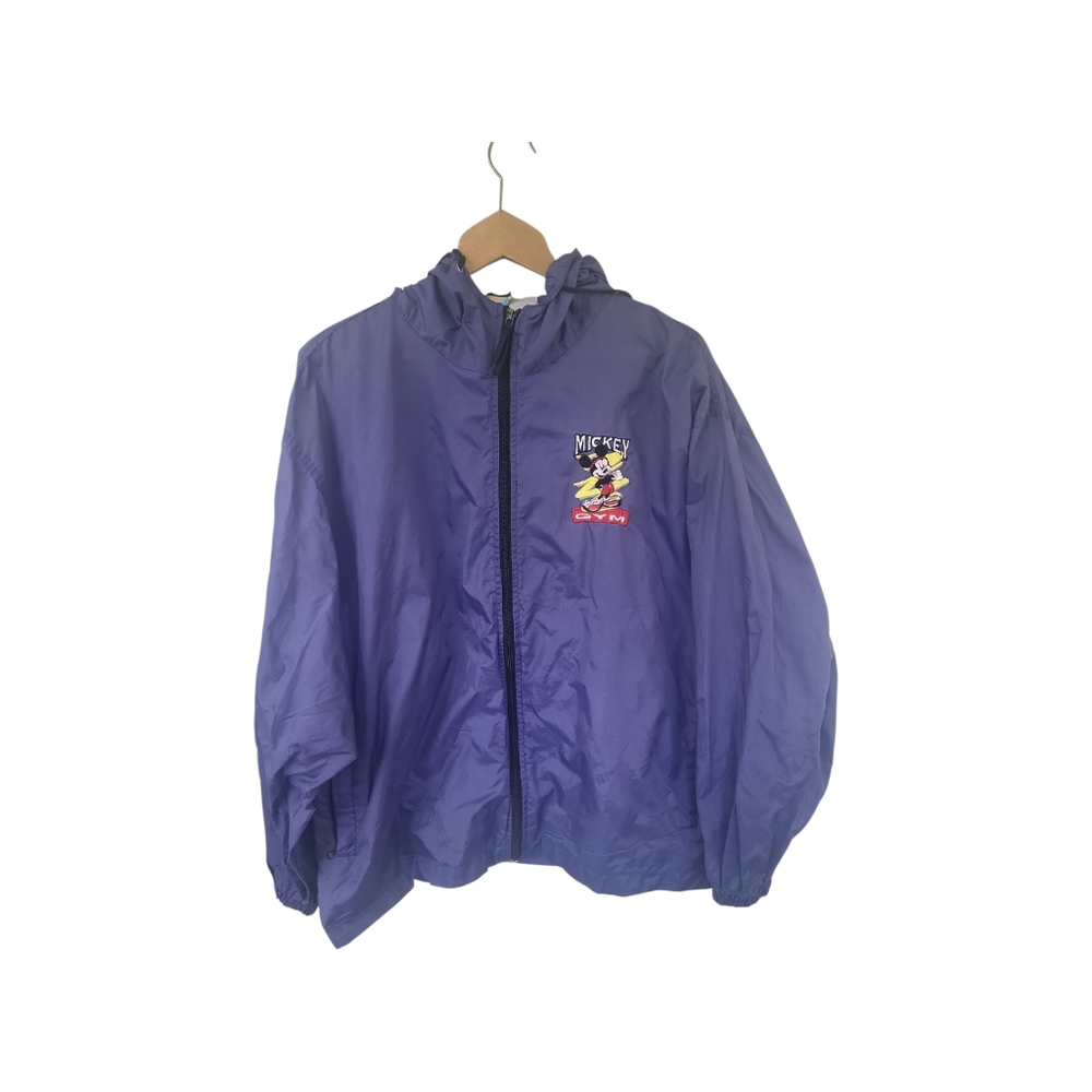 Vintage Disney Mickey Mouse Gym Purple Zip Up Windbreaker Jacket XL